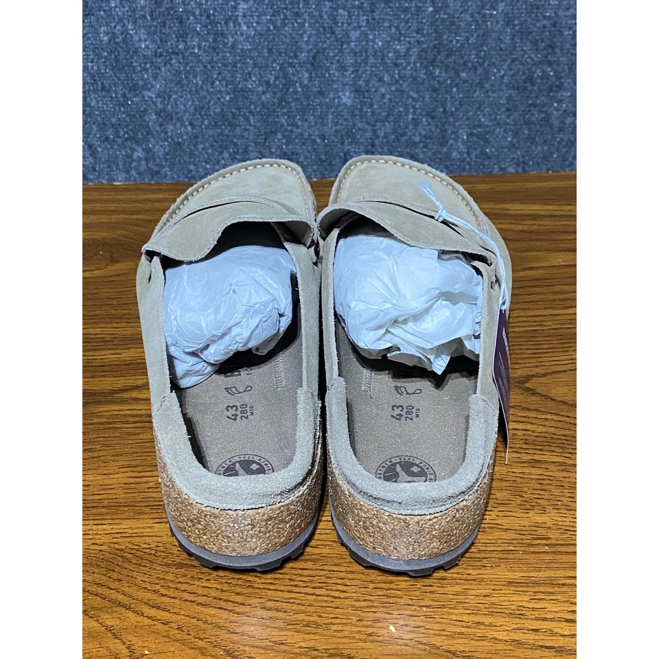 Zuecos Birkenstock Naples de gamuza de cuero topo para hombre EE. UU. 10 UE 43 ajuste regular Foto 4 de 4