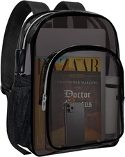 Clear Backpack Heavy Duty Transparent Backpack Security Sports Work Travel