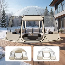 VEVOR Pop Up Bubble Tent Clear 10x9.2/15x13.8/11x10.2/12x11.1ft Weatherproof