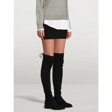 Botas Stuart Weitzman Lowland de gamuza elástica por encima de la rodilla negras 8,5 M $950 nuevas con etiquetas/sin precio base