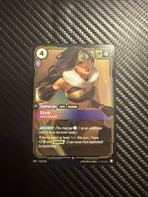 Riftbound TCG Spiritforged SFD Sivir Mercenary Foil 143/221 Rare Champion