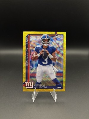 Russell Wilson New York Giants 2025 Topps Chrome Yellow Wave /275 #229
