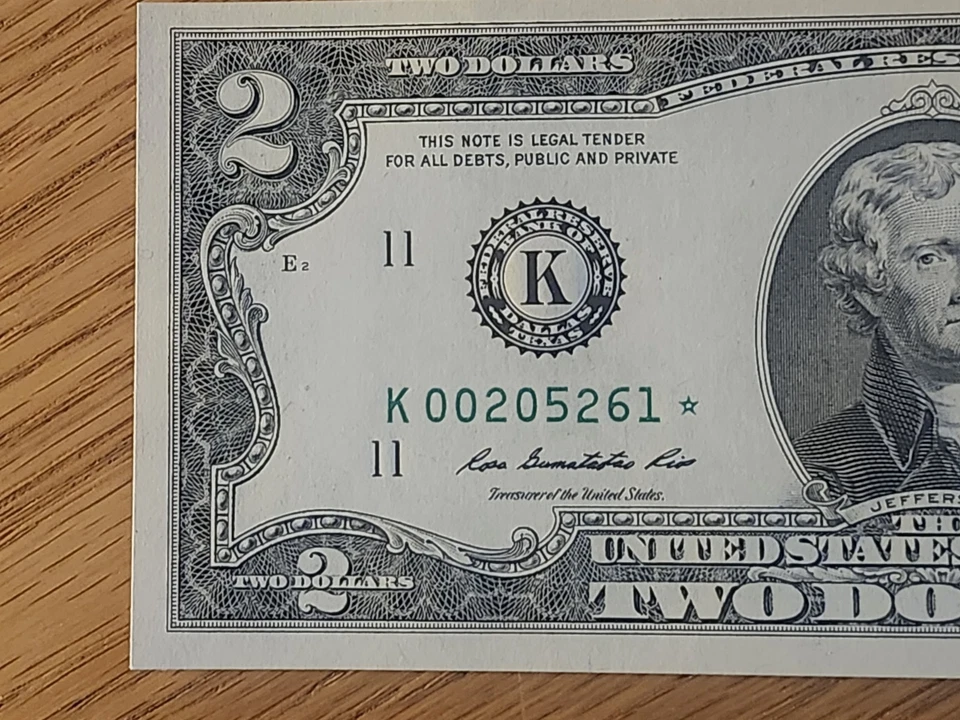 2009 $2 "STAR NOTE" DALLAS DISTRICT UNC/GEM K00205261* 512K RUN 1 OF 2 CONS SER - Image 3 of 4