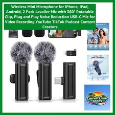 Plug Play Lavalier Mic with 360 Clip for iPhone Android Content Creators