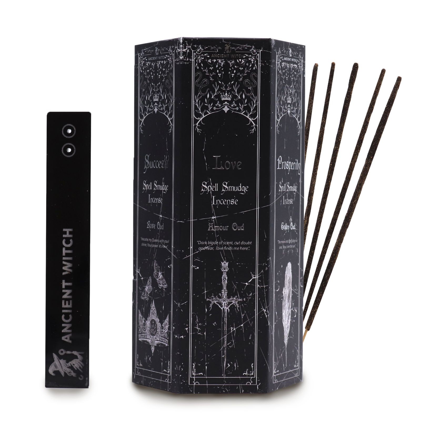 Ancient Witch Incense Gift Set 60 Sticks 5 Gemstone Pendulums Divination Maps - Image 3