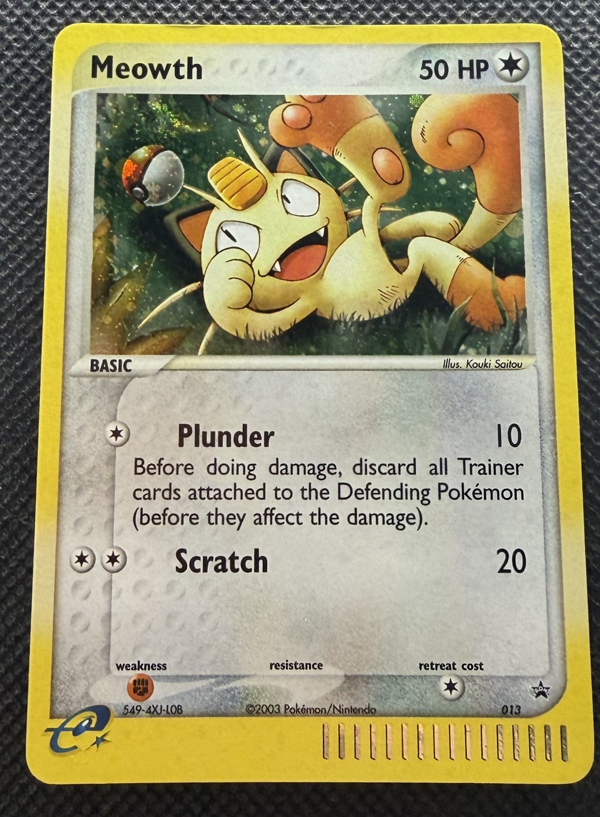 2003 Pokemon Nintendo Black Star Promo Meowth Holo #13 LP