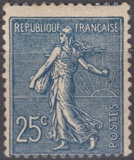 1903 Semeuse 25c bleu foncé Y&T 132a neuf** MNH cote 240€ cv $275
