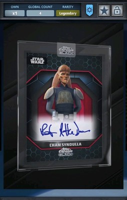5cc CHAM SYNDULLA ENCASED MOTION CHROME BLACK 24 Legendary Star Wars Card Trader