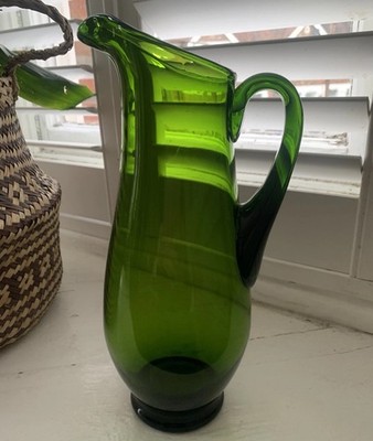 Vintage MCM Grün Glas Krug