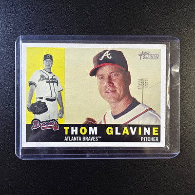 2009 Topps Heritage #70 Tom (Thom) Glavine ERROR SP Variation Braves HOF NM+