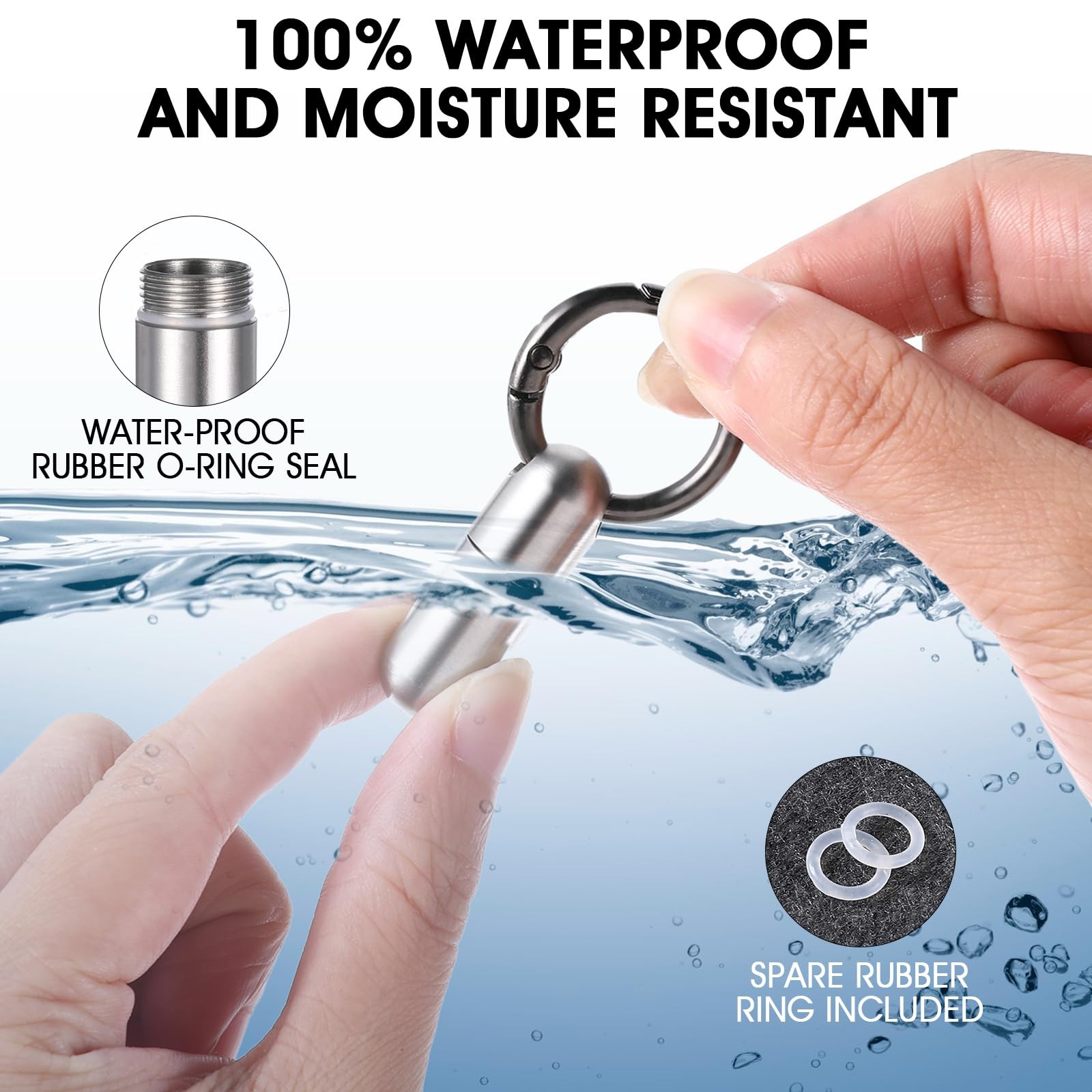 Small Keychain Pill Holder Stainless Steel Waterproof Container Tiny Portable...