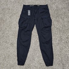 G-Star Raw Men's 36 34Cargo Pants 3D Tapered, Cuffed, Navy Blue Salute,NWT 180