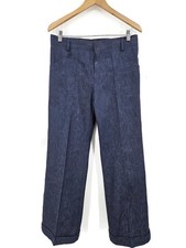 VTG 70s NWOT Happy Legs Wide Leg Blue Jeans Womens 32" Waist High Rise