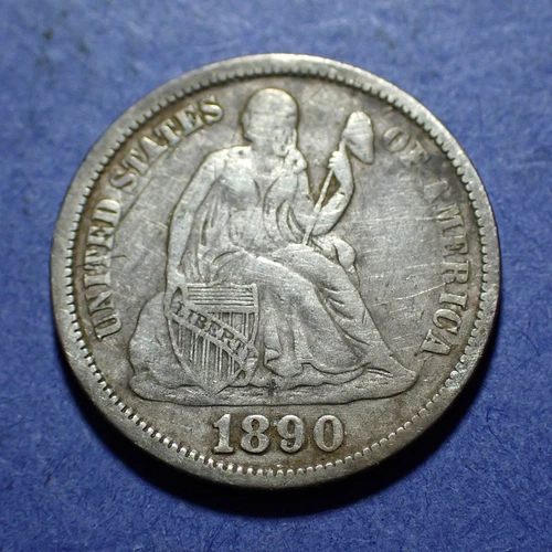 1890 Seated Liberty Dime VF details