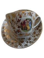 EPIAG Tasse et Soucoupe Porcelaine Vintage Multicolore