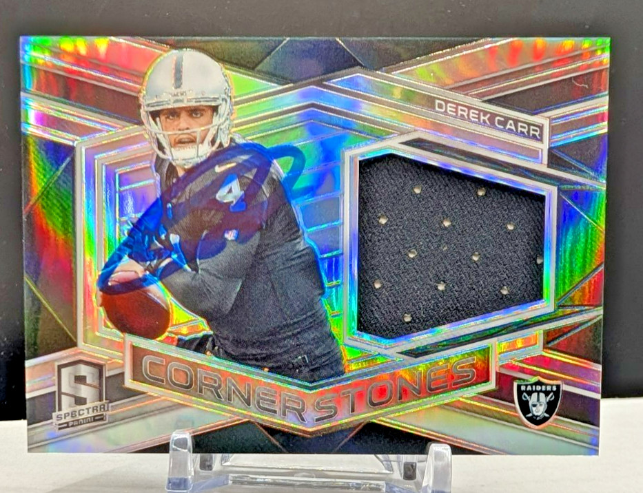Derek Carr #/199 AUTO Signed Patch PSA COA 2018 Panini Spectra Corner Stones