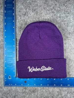 Weber State University Beanie Toque Adult One Size Purple Knit 100% Acrylic Cuff