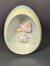 1976 Avon " Season's Treasures" By Byron Molds Ceramic Egg/ 5" Tall