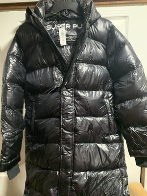 Aritzia The Super Puff High Gloss BLACK Down Coat Jacket SZ S $350