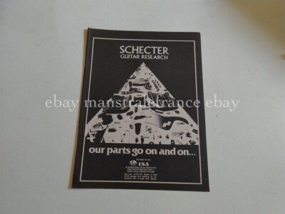 Schecter Guitar Research Ad Clipping USA 70er Jahre unsere Teile gehen weiter und weiter