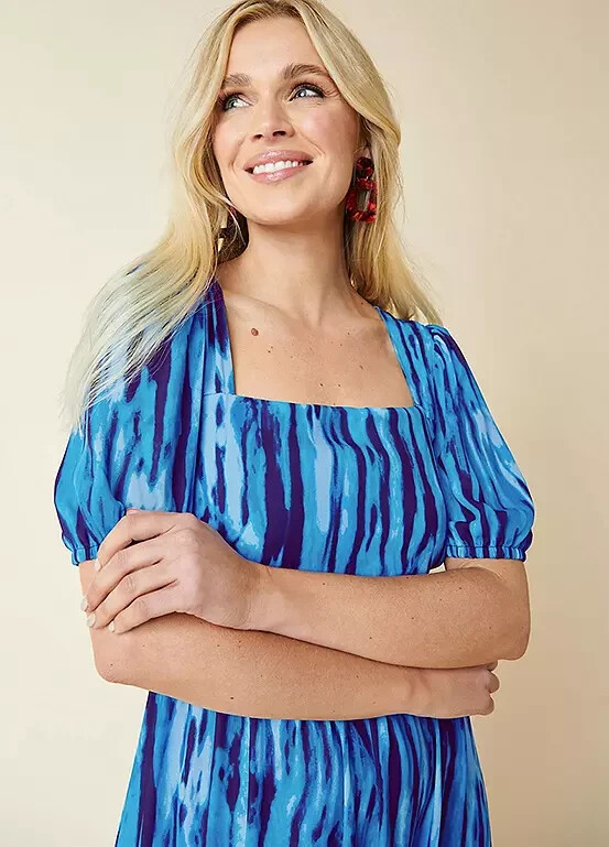 Kaleidoscope Tie Dye Print Midi Dress Size 10 RRP £32 image 3