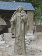 INCREDIBLE MARBLE 15' TALL MOTHER MARY CHURCH STATUE - MMCS12