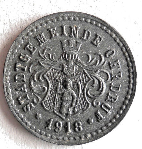 1918 GERMAN EMPIRE (OHRDRUF) 10 PFENNIG - AU/UNC Rare Notgeld Coin - Lot #A22