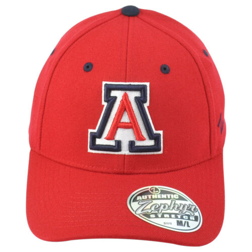 NCAA Zephyr Arizona Wildcats Curved Bill Fitted Stretch Large Hat Cap Red Men - Photo 1 sur 4