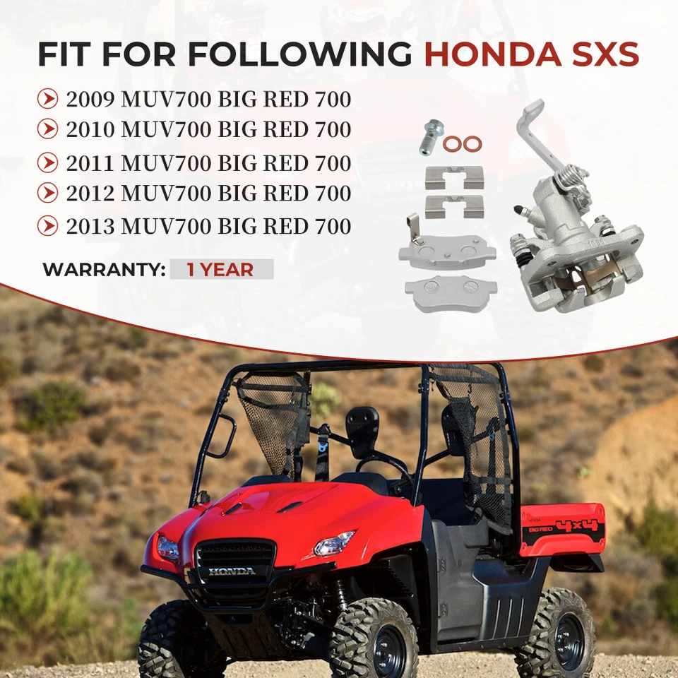 Left Rear Brake Caliper for Honda Big Red 700 MUV700 2009 2010 2011 2012 2013 — 第 3/4 张图片