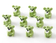 10pcs handmade Lampwork glass Beads cute green bear 15 20mm