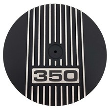 Small Block Chevy 350 - 14 Round Air Cleaner Kit - Raised Fins - Black - Ansen