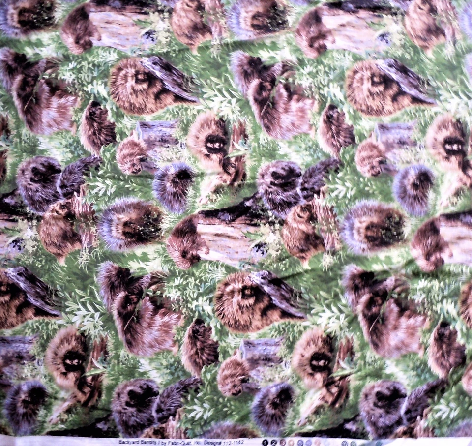 Tecido Fabri-Colcha Porcos-Espinhos Quintal Bandits II Design #112-1182 Acolchoamento BTY - Imagem 2 de 2