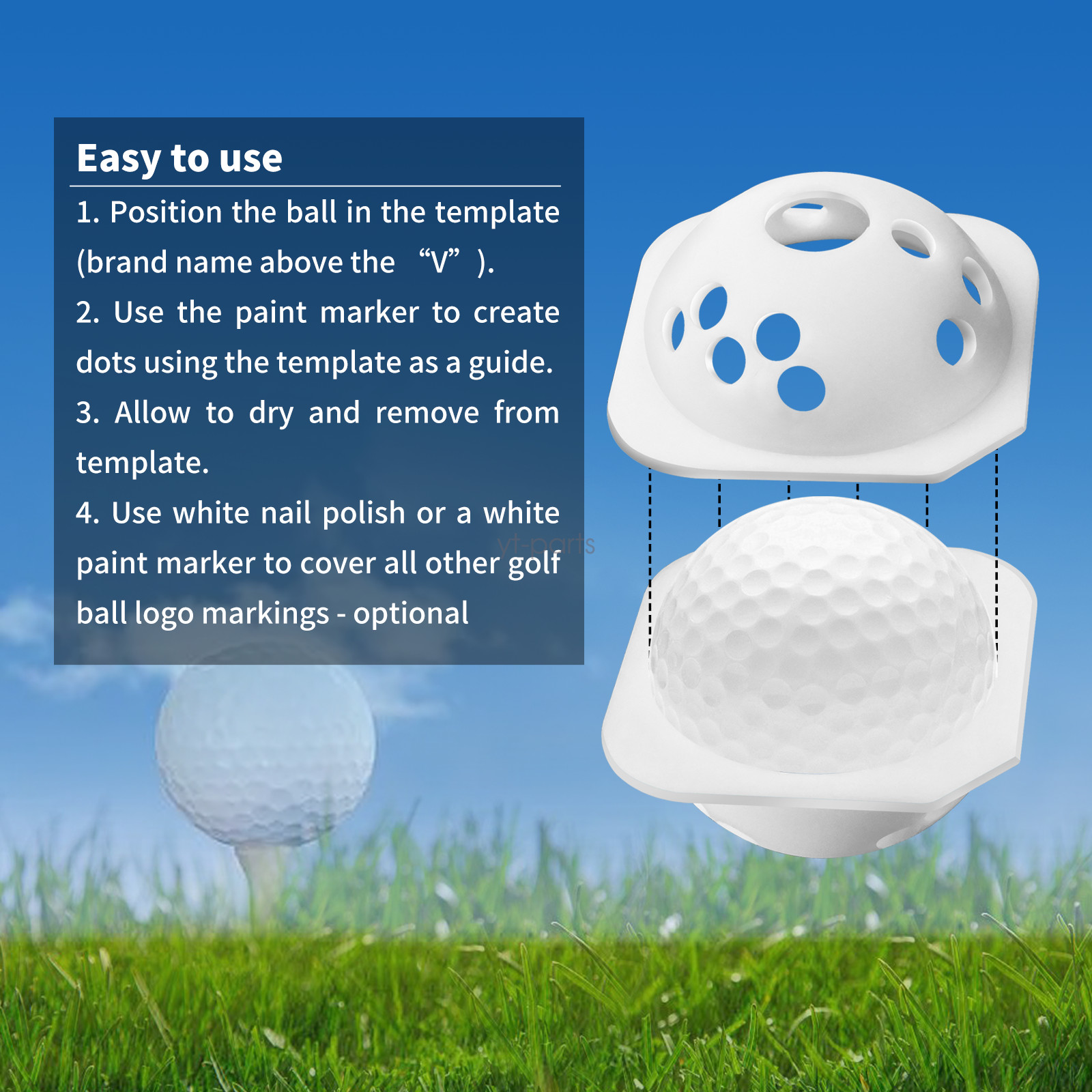 Golf Ball Marking Template Compatible with Rapsodo RPT MLM2PRO  Launch Monitor