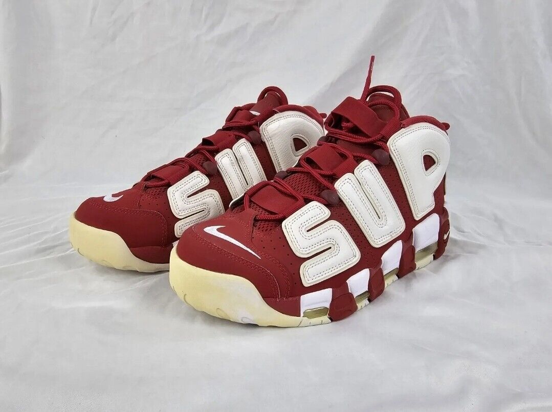 Nike Air More Uptempo Supreme Suptempo Red White 902290-600 Mismatched  10/10.5