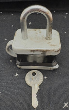VTG IHC Custom Made Heavy Padlock W/Key Protective Lock Cover Hardened Shackle