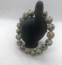 Stretch beaded 10mm bracelet Dalmatian Jasper