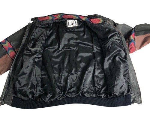 Vintage Adler Jacket Men L Leather Aztec Bomber Zip Southwestern Western 90s Y2K - Picture 12 of 23