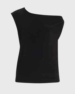 NORMA KAMALI Womens Black Drop Shoulder Top Shirt NWT - Sz Small 36