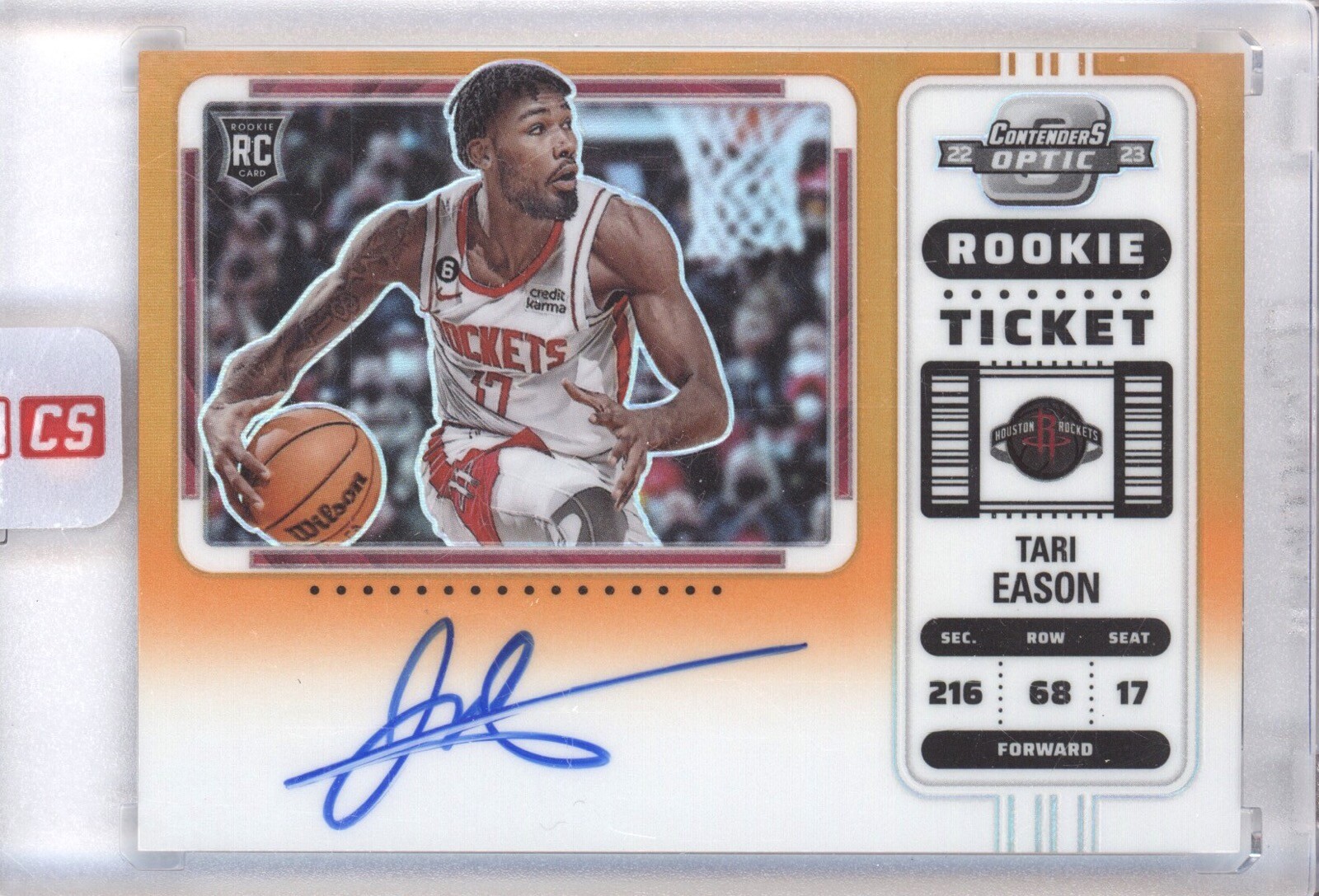 TARI EASON 2022-23 CONTENDERS OPTIC ROOKIE VAR TICKET ORANGE PRIZM AUTO 22/25 RC