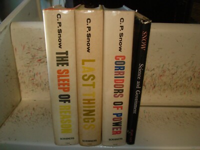 C.P. Snow lot of 4 vintage hardcovers Sleep of Reason/Last Thing/Corridors hc/dj
