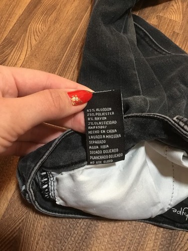 Hype Jeans Women's Dark Gray Jeans Cotton Blend Size 5 - Picture 6 of 6
