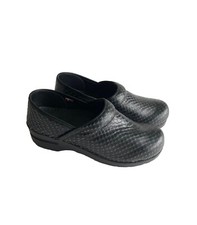 Sanita The Original Danich Clogs Black Lizard Print Leather size EUR 38, US 7.5