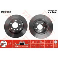 Trw 2X Bremsscheibe Hinten 320 BelüFtet FüR Bmw X3 E83 DF4388