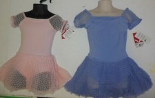 CAPEZIO Cotton Spandex Cap Sleeve skirted leotard SweetPea lace 11684C rosette