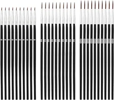 30Pcs Detail Paint Brushes, Fine Tip Paint Brush with 3 Sizes #0#00#000 Mini