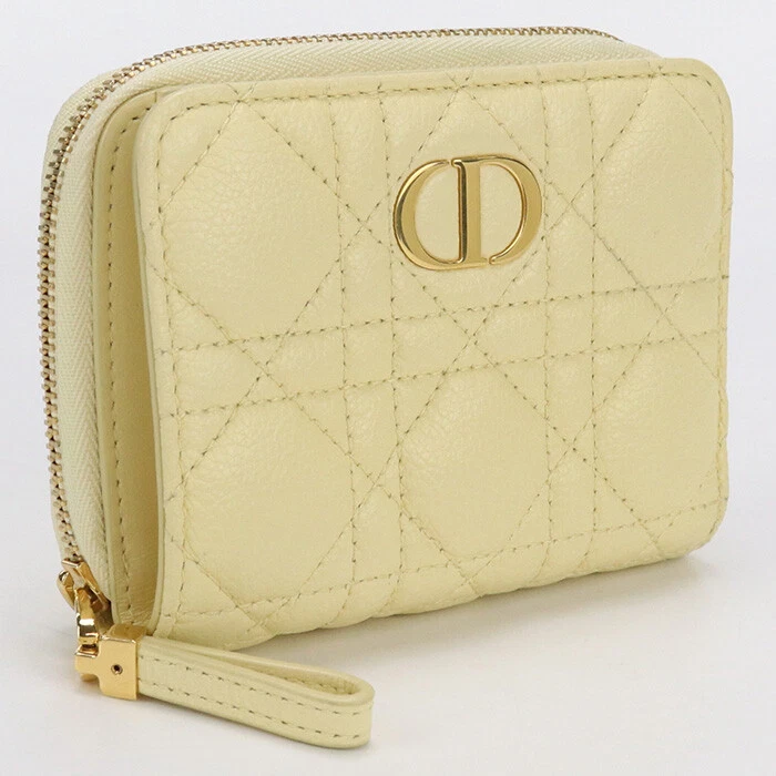 Christian Dior CD83581 Portefeuille écarlate 55000 plié cuir de veau jaune femme