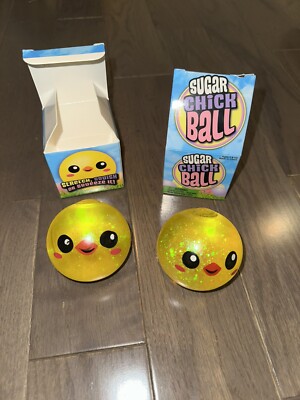 2 Chick Sugar Ball - Thick Glue/Gel Syrup Molasses - Stretch Squish Squeeze Ball