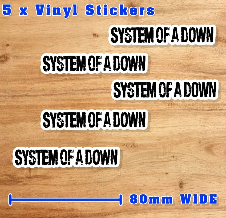 System of a down style sticker PACK 5 laptop Bumper Decal Band Rock vinyl metal