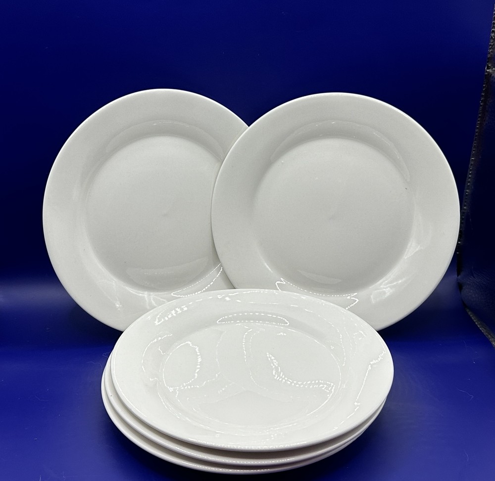 Royal Norfolk White Salad or Dessert Plates (4) Free Ship 7-3/8