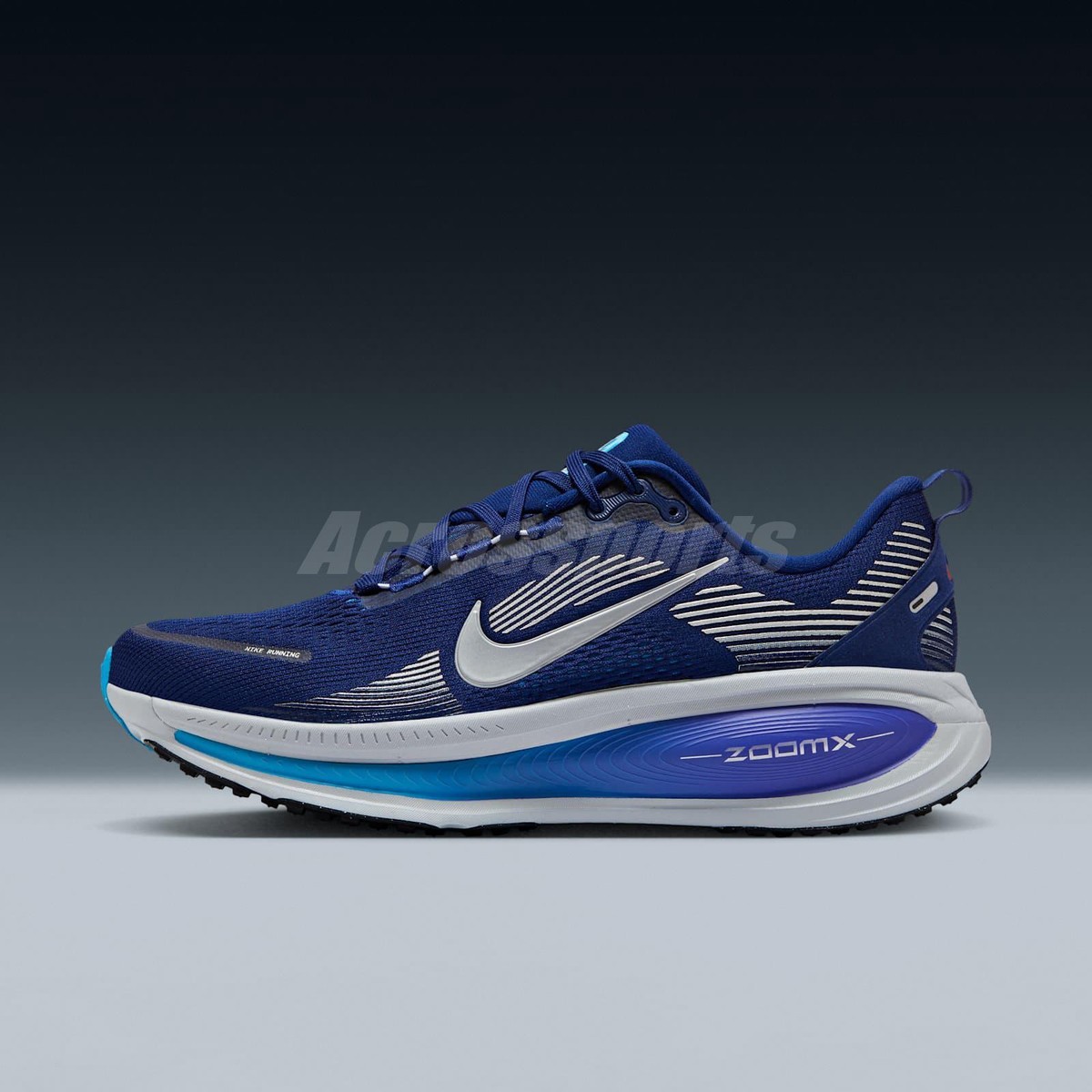 Nike Vomero 18 Blue Void Metallic Silver Men Road Running Shoes